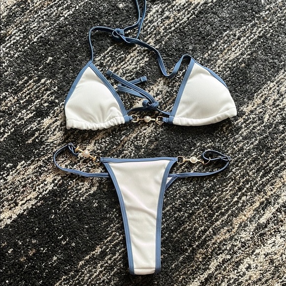 White and Blue Bikini Set - Picture 1 of 1